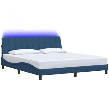 Serenità Invernale: Telaio Letto 180x200 cm Blu in Tessuto