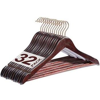 Bauhaus Holzkleiderbügel – 32 × Braun