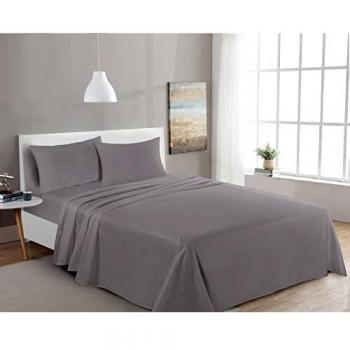 My Home Store Premium Soft Flat Sheet 100% Egyptian Cotton 300TC Hotel Quality Easy Care Flat Bed Sheets Fade Resistant Bedding (Double)