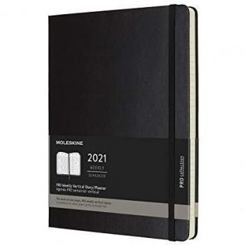 Moleskine 12‑Monats Wochenplaner 2021 – Schwarz, 19x25 cm