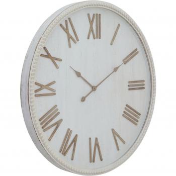 Washed Wood Rustic Clock with Beaded Accents – One Size