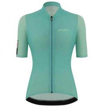 Maillot Santini Redux Stamina femme bleu céleste manches courtes