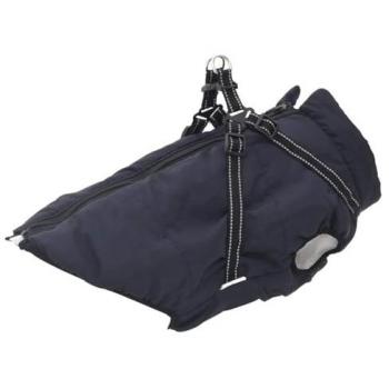 Abrigo reflectante impermeable para perro con arnés 4XL azul marino