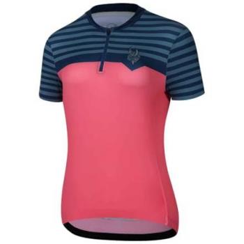 Protective W P-preppy Damen Kurzarm Fahrradbekleidung Blaues Blockmuster