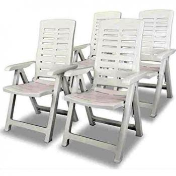 Conjunto de 4 sillas de jardín reclinables