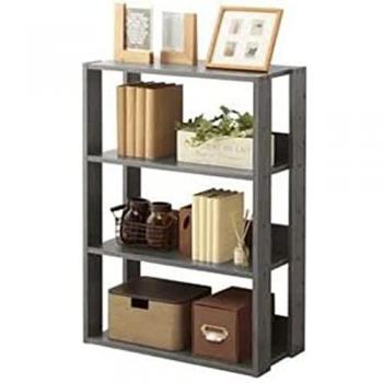 Almacén Industrial Iris Ohyama 4 niveles, altura ajustable, acabado roble gris