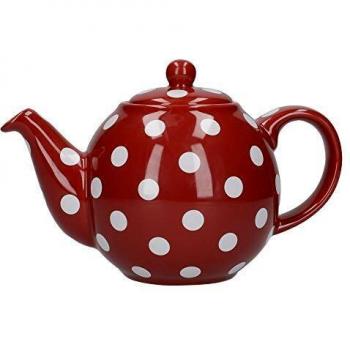 London Pottery Globe Polka Dot Teapot, Red/White, 2 Cup Capacity