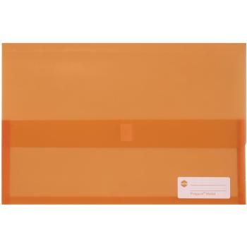 Foolscap Orange Translucent Marbig Document Wallet