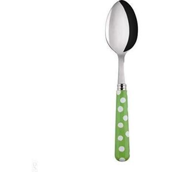 White-Dotted Garden Green 22cm Soup Spoon – Sabre Edition