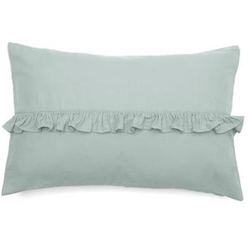 Housse de coussin Elza gris lichen 40x60 cm avec volant