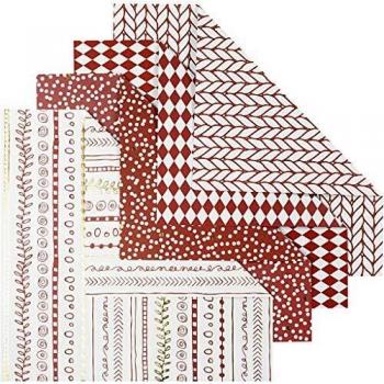Papel Origami Bicolor Rojo y Blanco 15x15 cm 40 Hojas