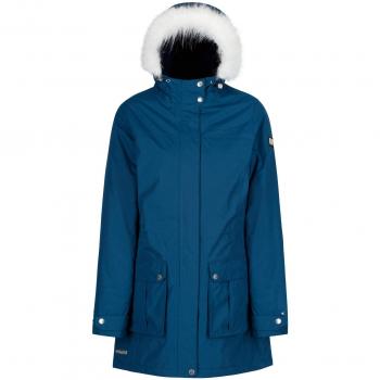 Damen Jacke Regatta Sherlyn, waterproof + thermoguard, Fellhütchen – Majolica Blue – Größe 42