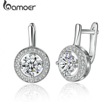 Orecchini BAMOER in zirconia cubica rotonda per donna