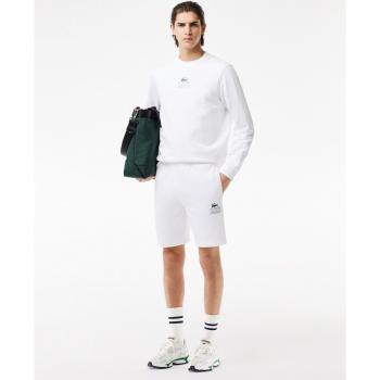 Pantaloni Corti Lacoste Bianco con Logo Vintage