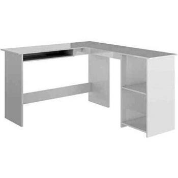 VidaXL L-Shaped Corner Desk High Gloss White 47.2 x 55.1 x 29.5 Engineered Wood