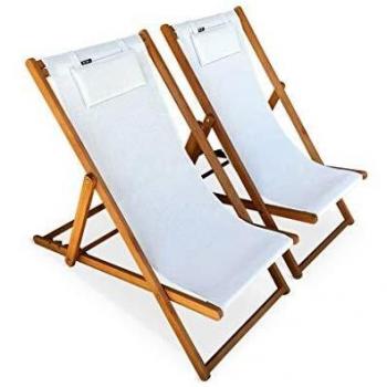 Sedie Sdraiato Bianco a Due Con Cuscino