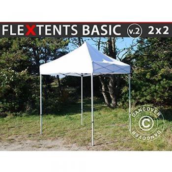 Chapiteau Pliable Dancover 2x2 m – Tente Pliante Barnum FleXtents Basic v.2 (Blanc)