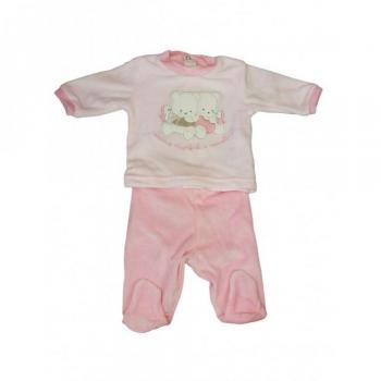 Completo 2pz Ellepi ciniglia bimba neonato rosa 3 m