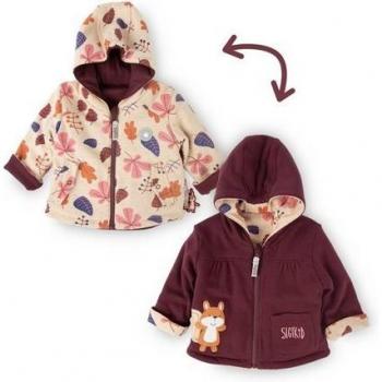 Bunter Sigikid Baby-Wendejacke in Dunkelrot und Herbstfarben