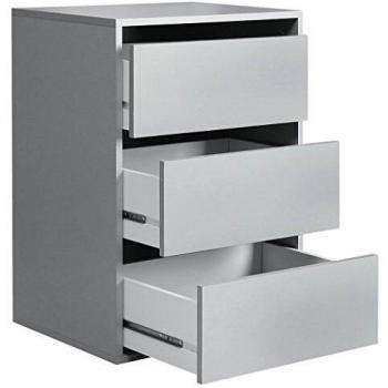 Organizador de cajones Newface, 3 cajones, Madera, Gris, 98,7 x 39,60 x 70,60 cm