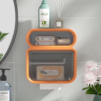 Dual‑Compartment Toilet Roll Organizer – Waterproof Box