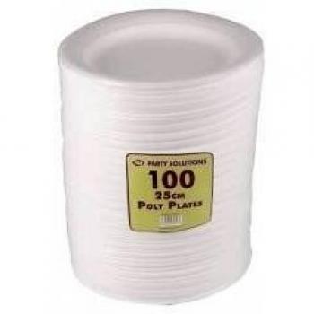 Bulk 25cm Plastic Plate Pack – 100 Units