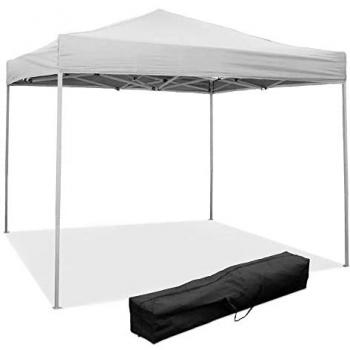 Tonnelle de camping plage expo 3×3 m, fer pliable, toit PVC beige étanche