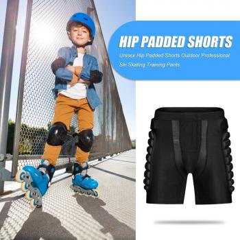 Shorts de esquí resistente a impactos, cremallera y acolchado en caderas