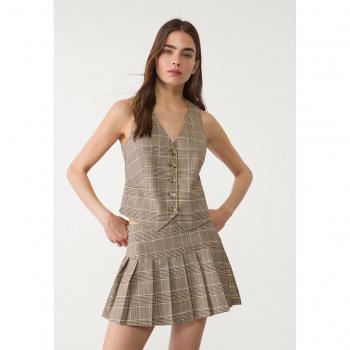 Quadri Marrone XS Gilet Stradivarius