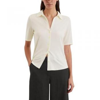 Marc O'Polo Viskose-Mix Kurzarm-Jerseybluse für Damen, Weiß, S