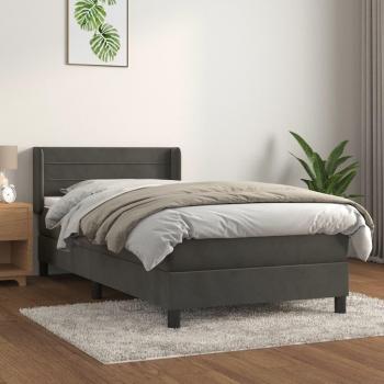 Boxspringbett Luxus Schlaf 80x200 cm Dunkelgrau mit Matratze