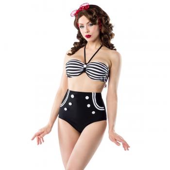 Belsira Retro Badebekleidung Schwarz-Weiß XL