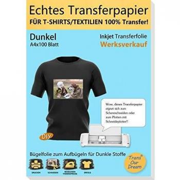 TransOurDream ECHTE Bügelfolie für dunkle Textilien A4X100