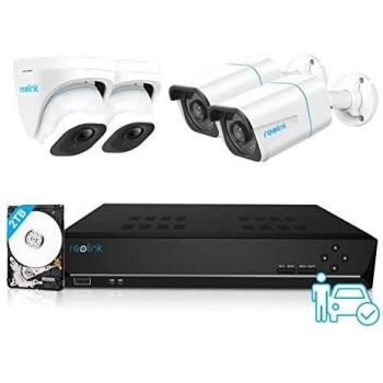 4‑Piece Reolink H.265 PoE IP Cameras with 8MP Ultra HD