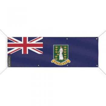 8 Grommet British Virgin Islands Flag Banner 60x180 cm