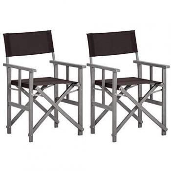 Sillas de Director de Madera Maciza Acacia 2 Piezas
