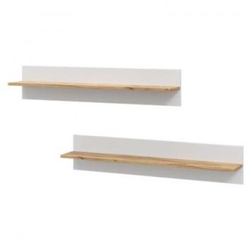 Wandregal Anteo, Weiß Oak, 100 x 20 cm, modernes 2er-Set