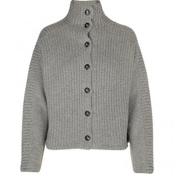 Gilet CATERINA gris en maille décontractée L