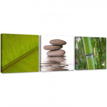 Arte Natura Zen 3 Tela Verde 90x30