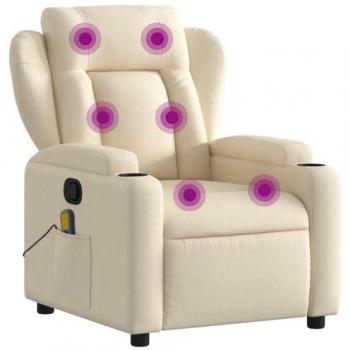 VidaXL PlushPoly Recline Chair – Cream Finish