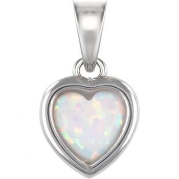 Rhodium Silver Heart Pendant