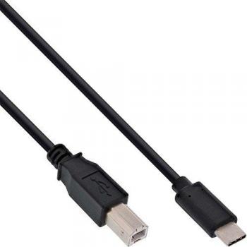 InLine Câble USB‑C (M) vers USB‑B (M) 1,5 m – USB 2.0 – Noir