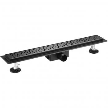 Chariot de drainage de douche inox noir mat 50 cm – Bc‑Elec L06‑50‑B