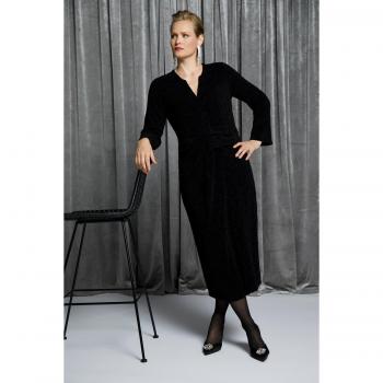 Abito da sera arricciato in vita, Donna, Nero, Taglia 54, Viscosa/Fibre sintetiche/Fibre metalliche