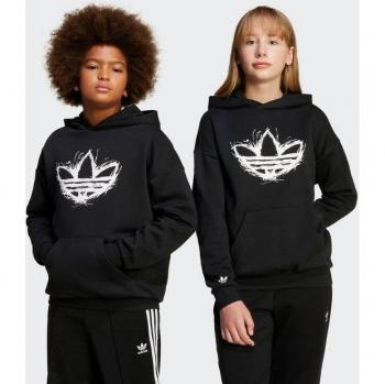 Adidas Graphics Felpa da uomo e donna a cappuccio nero, materiale pile