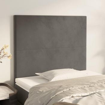 VidaXL Samt Kopfteile 2 Stk. Dunkelgrau 100x5x78/88 cm