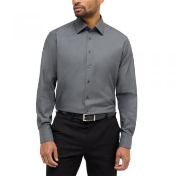 Business‑Hemd Eterna – Regular Fit – Uni‑Struktur – Schwarz – 44