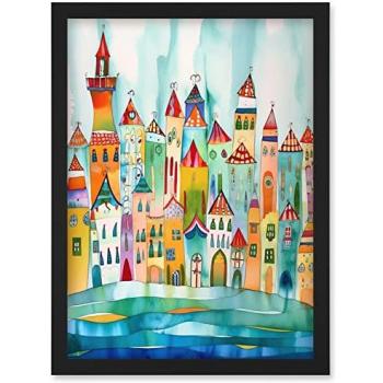 Coastal Village Heritage Art Print – A4