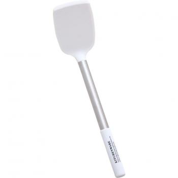 White Silicone Cooking Spoon Spatula with Durable Handle