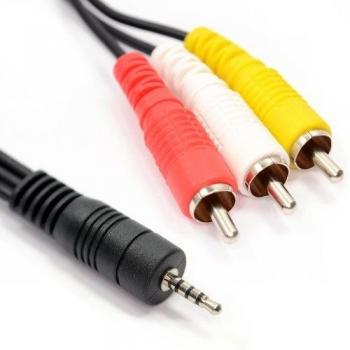 AV Out Cord featuring 2.5mm Jack to Three RCA Phonos Connectors 1.5m